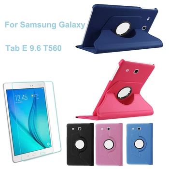 Viviration 360 fokos elforgatású intelligens tok Samsung Galaxy Tab E 9.6 SMT560 T561 Flip Fold Stand tabletta védőhéjhoz