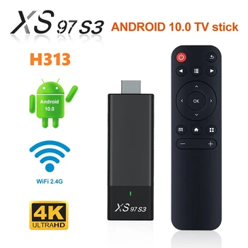 XS97 S3 Smart TV Stick Set Top Box H313 Internet HDTV 4K HDR TV vevő 2.4G 5.8G vezeték nélküli WiFi Android 10 médialejátszó