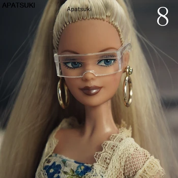 Átlátszó téglalap alakú műanyag szemüveg Barbie babához Napszemüveg Szemüveg Ken Boy babáknak Játékok Babaház kiegészítők 1/6